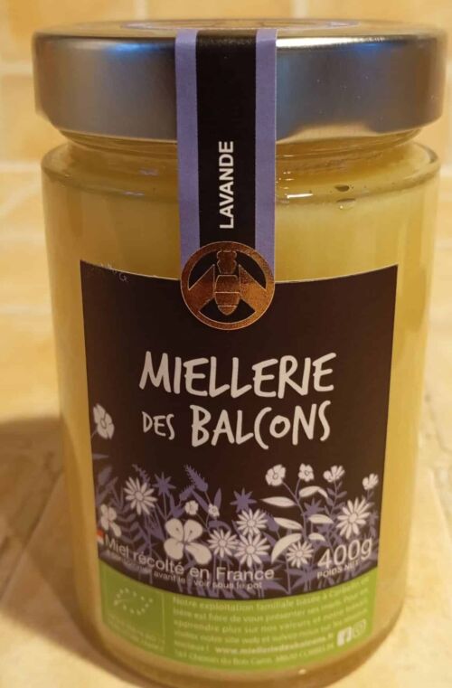 Miel Lavande BIO - miellerie des balcons - 400 gr.