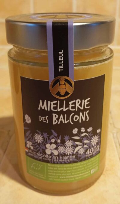 Miel Tilleul BIO - miellerie des balcons - 400 gr.