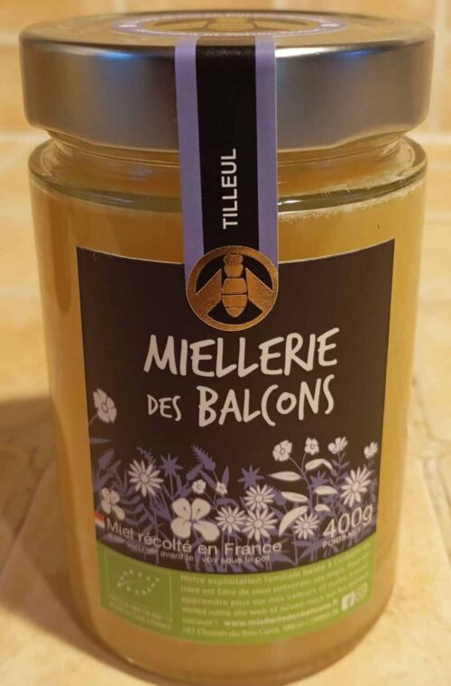 Miel Tilleul BIO - miellerie des balcons - 400 gr.