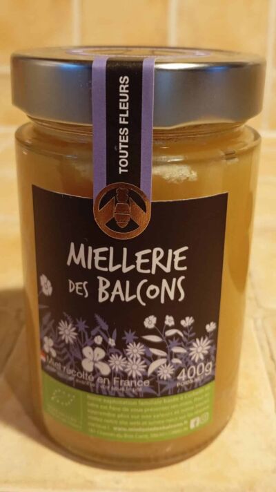 Miel toutes fleurs BIO - miellerie des balcons - 400 gr.