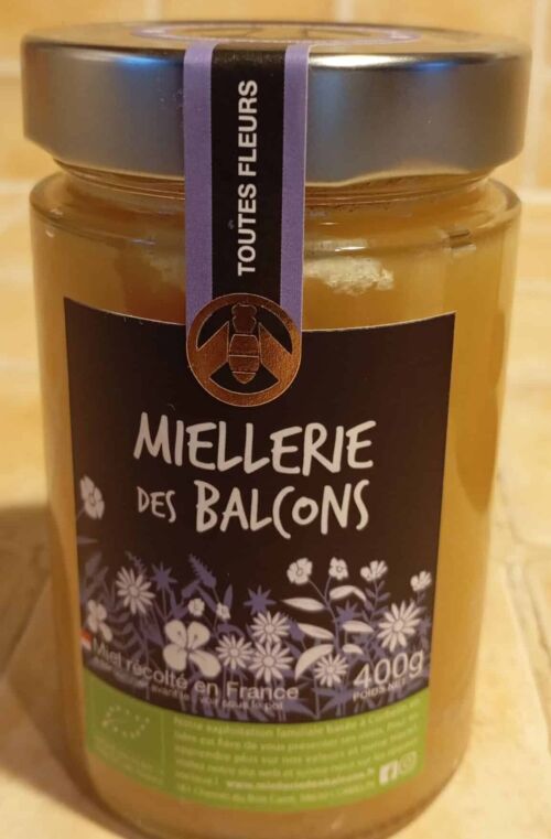 Miel toutes fleurs BIO - miellerie des balcons - 400 gr.