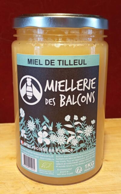 Miel Tilleul BIO - miellerie des balcons - 1 kg