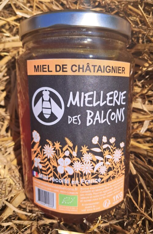 Miel châtaignier BIO - miellerie des balcons - 1 kg
